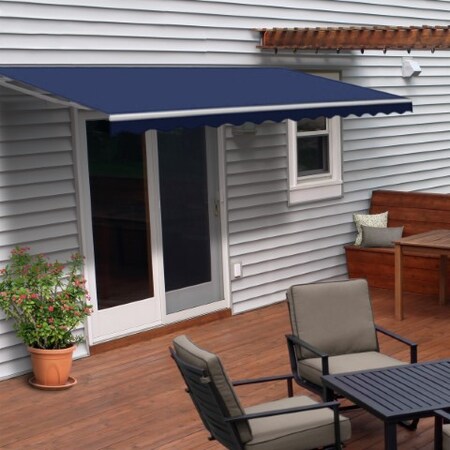 Aleko Motorized Patio 13 x 10 feet Awning Blue AWM13X10BLUE30